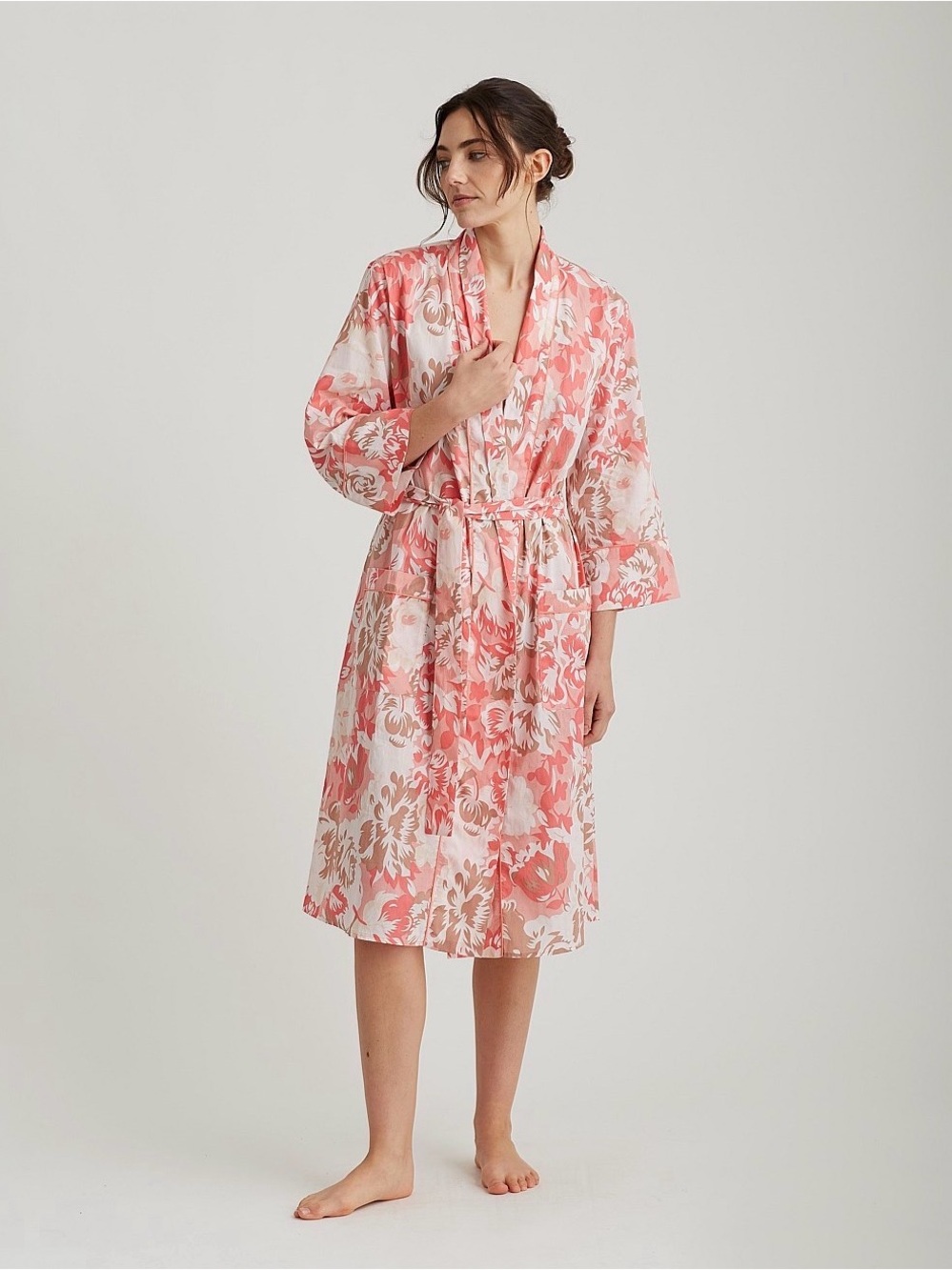 Papinelle x Karen Walker Ornamental Floral Midi Robe Shell Pink M